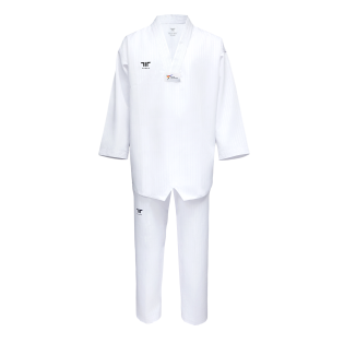 Dobok NOVA cu rever ALB - World Taekwondo Aproved