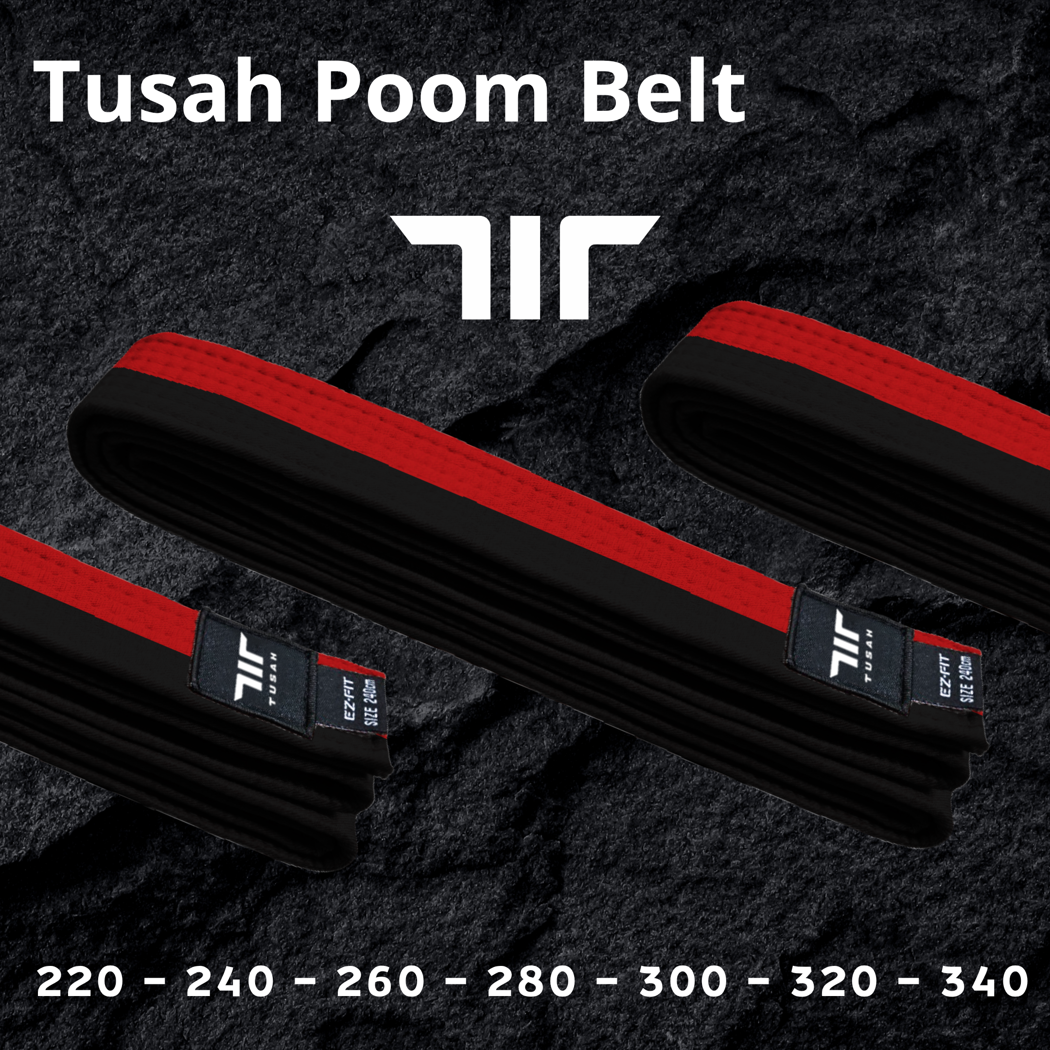 Centură Roșu/Negru - TUSAH EZ Fit Poom Belt