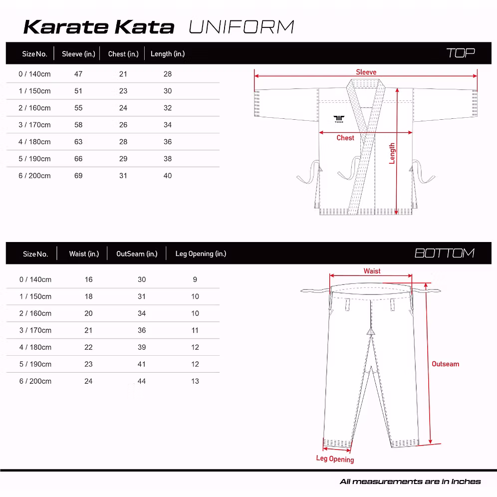 Deluxe Karate Kata Uniform 12 OZ SIZE